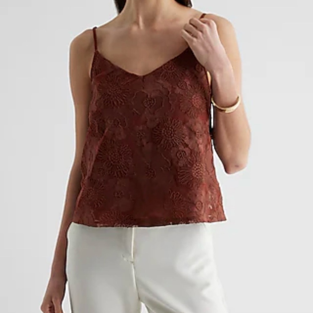 Express Floral Lace Camisole - Brown